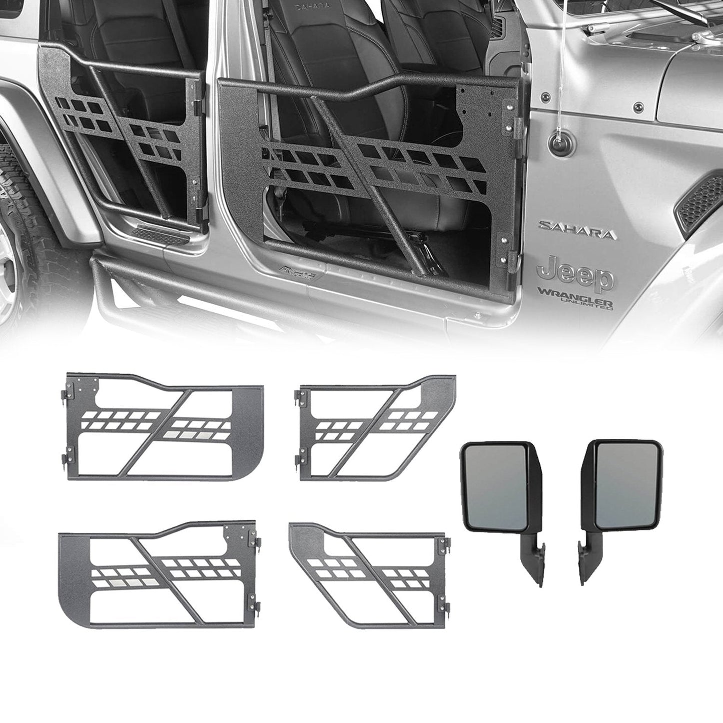 Door Tubular Door Guards Rock Crawler(18-25 Jeep Wrangler JL & 20-25 Jeep Gladiator JT)-LandShaker
