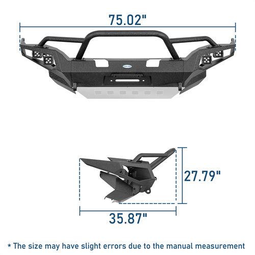 Aftermarket Full-Width Front Bumper w/ LED Spot Lights For 2014-2024 Toyota 4Runner - LandShaker4x4