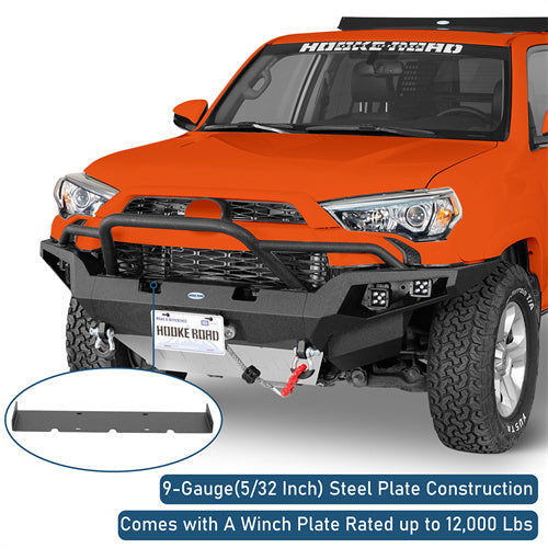 Aftermarket Full-Width Front Bumper w/ LED Spot Lights For 2014-2024 Toyota 4Runner - LandShaker4x4