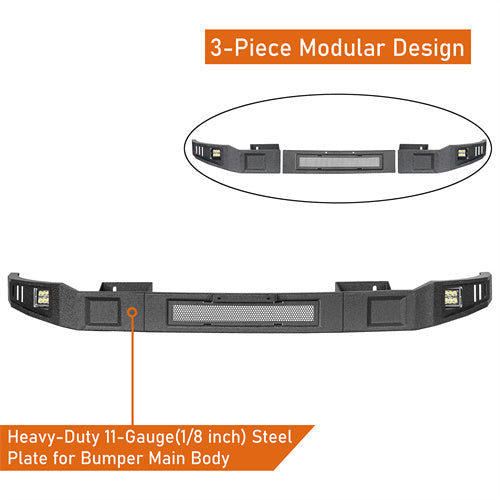 Aftermarket Full Width Front Bumper w/ LED Spotlights (13-18 Ram 1500, Excluding Rebel) - LandShaker