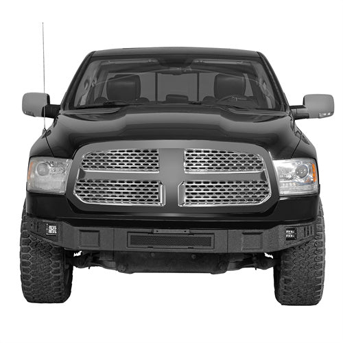 Aftermarket Full Width Front Bumper w/ LED Spotlights (13-18 Ram 1500, Excluding Rebel) - LandShaker