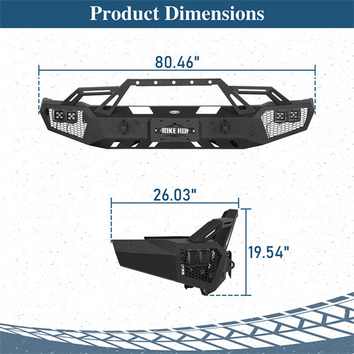 Front Bumper w/ LED Spotlights For 2015-2019 Chevy Silverado 2500HD/3500HD - Landshaker4x4