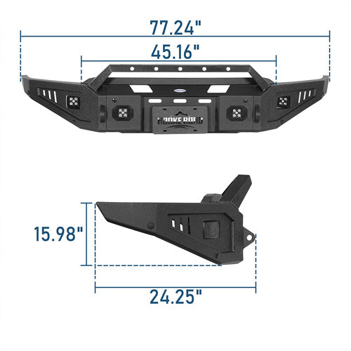 Discovery Ⅰ Front Bumper w/ LED Spotlights For 2021-2023 Ford F-150 (Excluding Raptor) - LandShaker