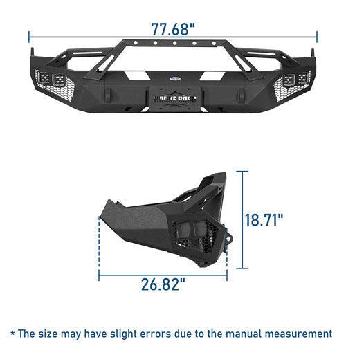 Road Trip Earthshaker Series Front Bumper w/ LED Lights For 2009-2012 Ram 1500 - LandShaker