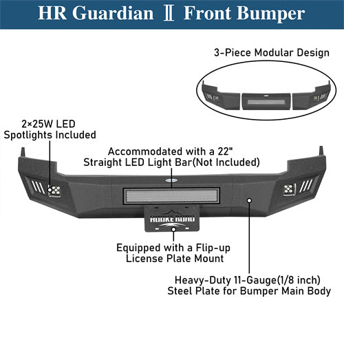 Road Trip Front Bumper w/ LED spotlights included For 2009-2012 Ram 1500 - LandShaker