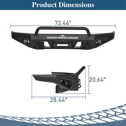 Front Bumper w/ LED Spotlights For 2016-2023 Toyota Tacoma - Landshaker4x4