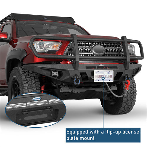 Road Trip Front Bumper w/ Grille Guard For 2016-2023 Toyota Tacoma - Landshaker4x4