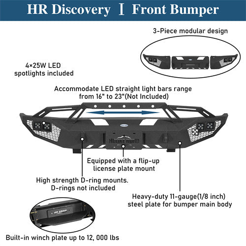 Off-Road Front Bumper w/ LED Lights For 2014-2021 Toyota Tundra - Landshaker4x4