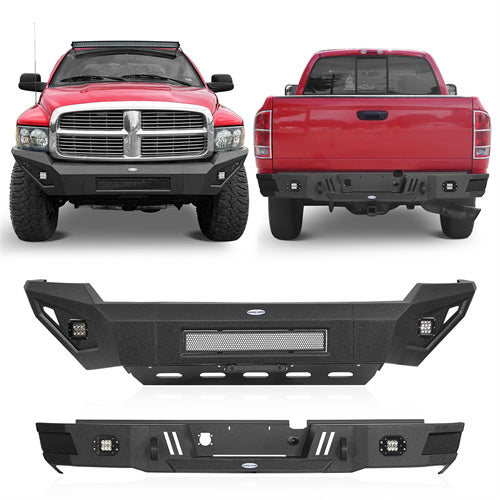 Front & Rear Bumper w/ Skid Plate For 2003-2005 Dodge Ram 2500/3500 - LandShaker 4x4