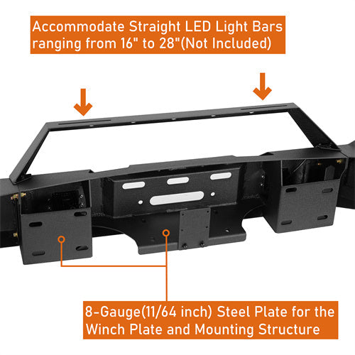 Full-Width Front Bumper w/ Winch Plate & LED Spotlights (06-08 Ram 1500) - LandShaker