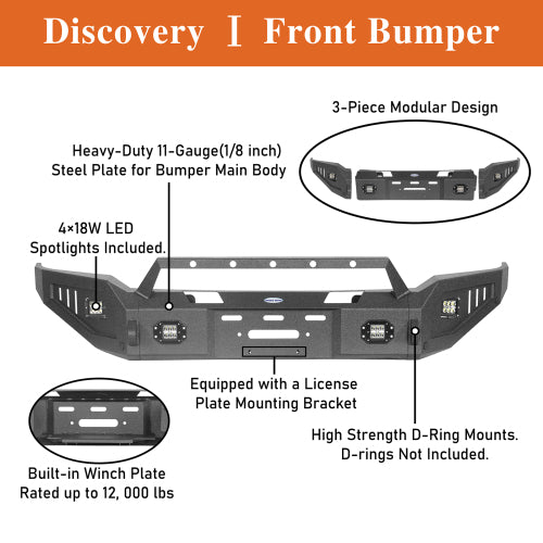 Full-Width Front Bumper w/ Winch Plate (18-20 Ford F-150, Excluding Raptor) - LandShaker