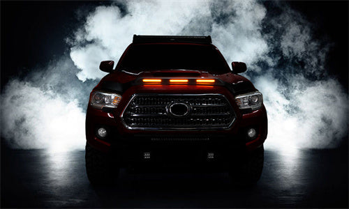 Hood Protector Stone Guard w/ Amber Lights For 2016-2023 Toyota Tacoma - LandShaker4x4