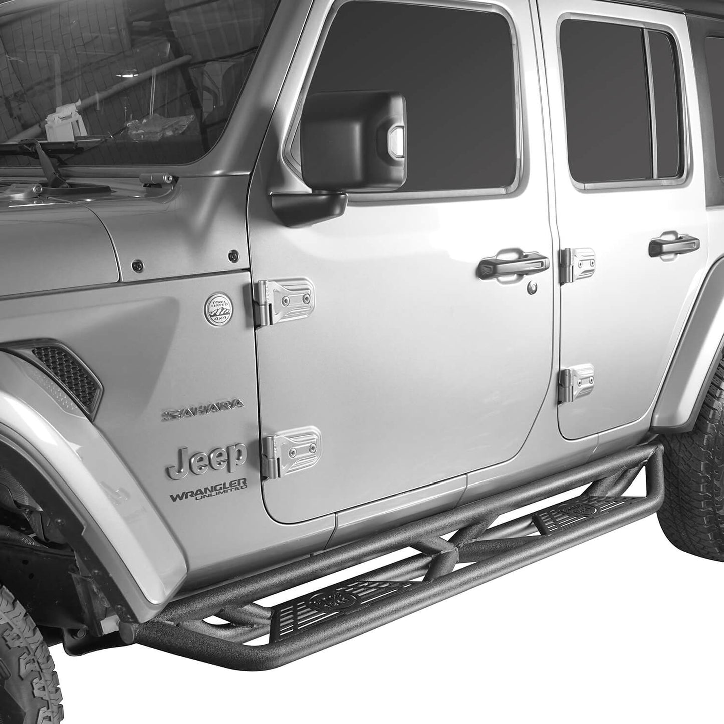 Tube Side Steps Running Boards w/SINCE 1941 Inch Logo(18-25 Jeep Wrangler JL 4 Door)-LandShaker