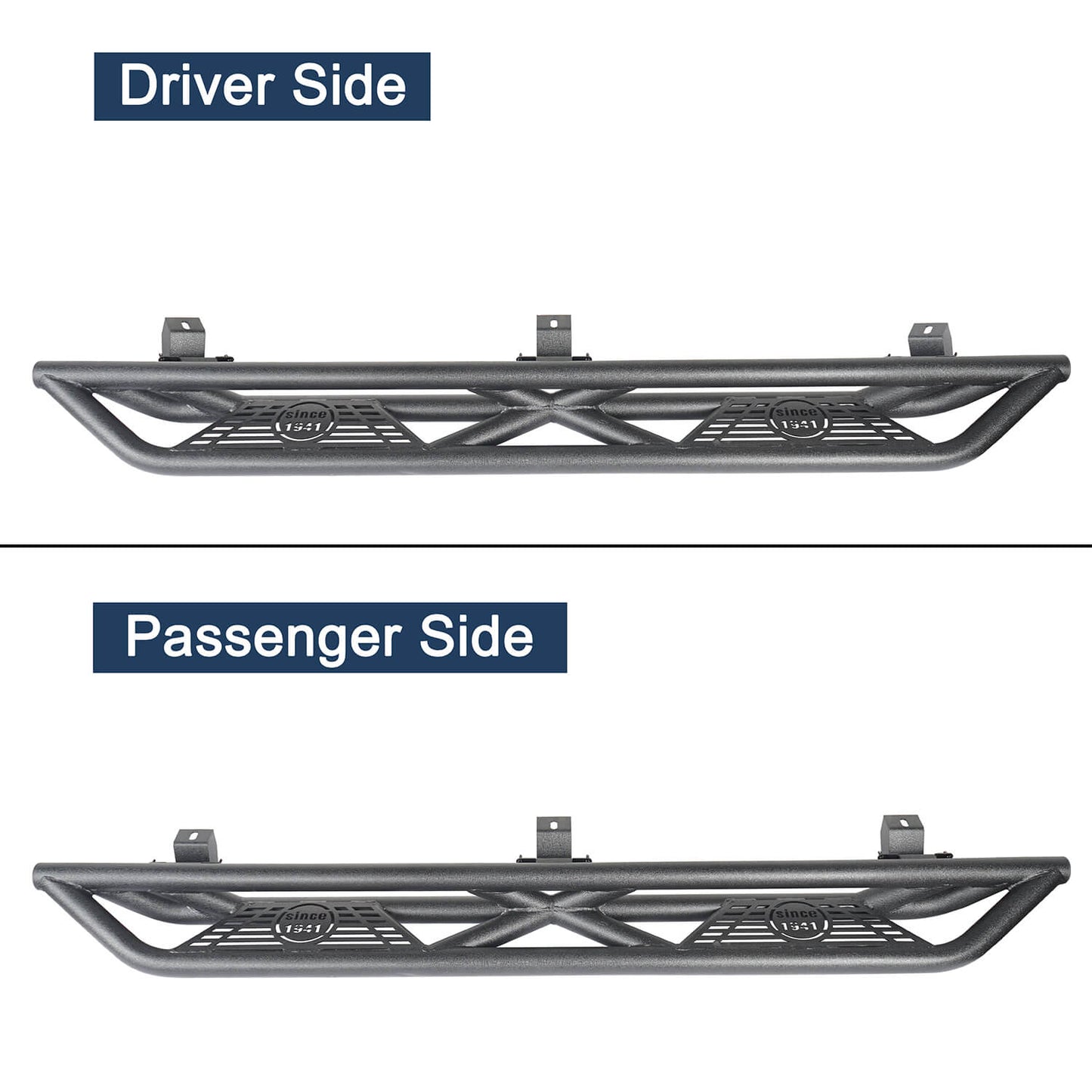 Tube Side Steps Running Boards w/SINCE 1941 Inch Logo(18-25 Jeep Wrangler JL 4 Door)-LandShaker