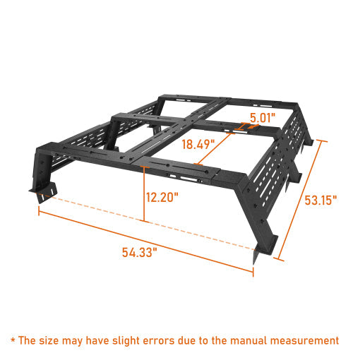 12.2" High Overland Bed Rack (Toyota Tacoma & Tundra) - LandShaker