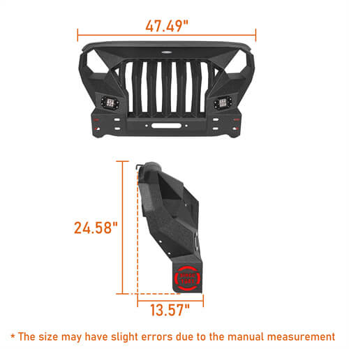 Mad Max Front Bumper w/Steel Grille Guard & Winch plate(07-18 Jeep Wrangler JK)-LandShaker