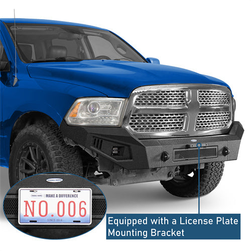 Aftermarket Full Width Front Bumper w/ LED Spotlights (13-18 Ram 1500, Excluding Rebel) - LandShaker