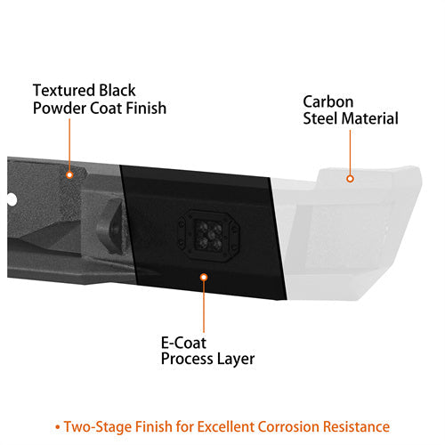 Off Road Rear Bumper For 1988-1998 Chevy C/K 1500 2500 Fleetside - LandShaker