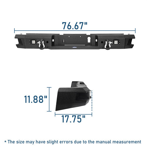 Rear Bumper w/LED Floodlights(10-18 Ram 2500 3500 )-LandShaker