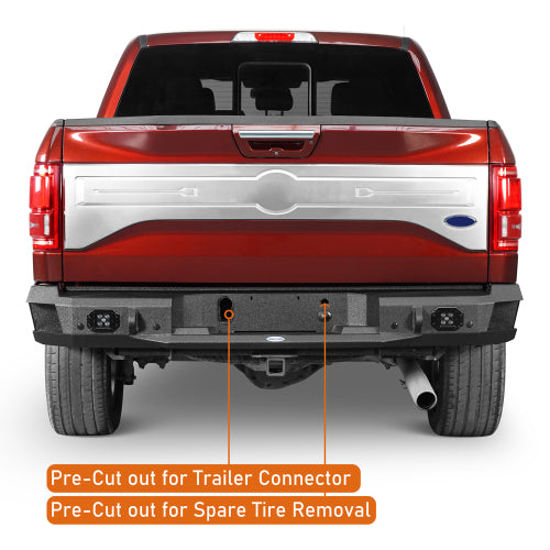 15-17 Ford F-150 Rear Bumper w/25W Spotlight (Excluding Raptor) - LandShaker