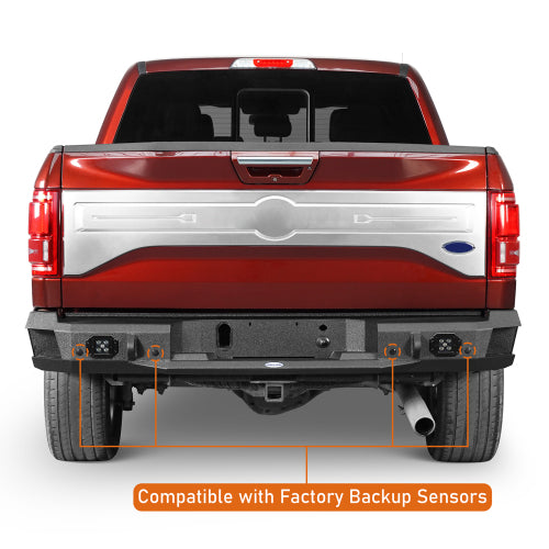 15-17 Ford F-150 Rear Bumper w/25W Spotlight (Excluding Raptor) - LandShaker