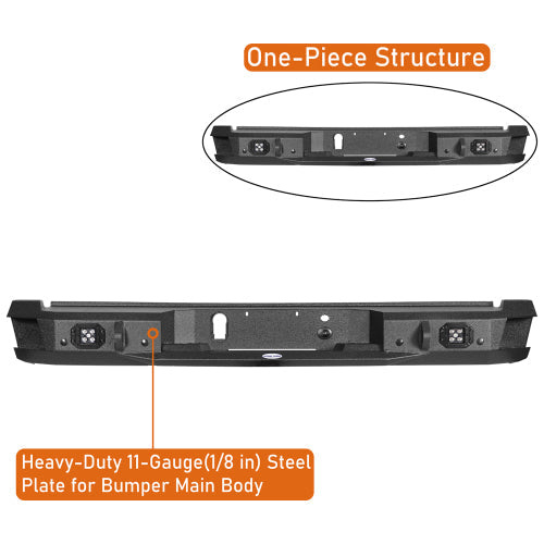 15-17 Ford F-150 Rear Bumper w/25W Spotlight (Excluding Raptor) - LandShaker