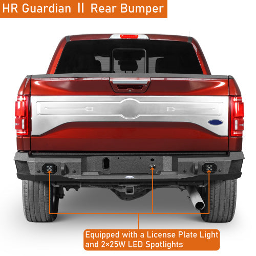 15-17 Ford F-150 Rear Bumper w/25W Spotlight (Excluding Raptor) - LandShaker