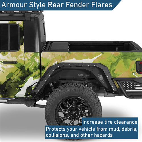 Armour Style Rear Fender Flares For 2020-2025 Jeep Gladiator JT - Ultralisk4x4