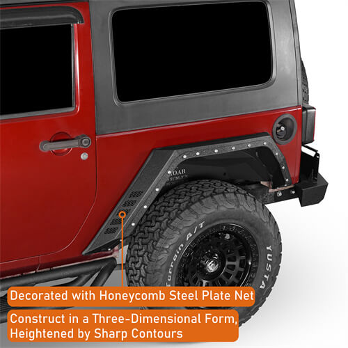 Bulwark Rear Fender Flares For 2007-2018 Jeep Wrangler JK 2-Door - LandShaker