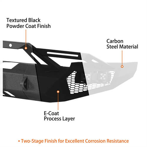 Road Trip Front Bumper w/ LED Spotlights For 2007-2013 Chevy Silverado 1500 2nd Generation - LandShaker