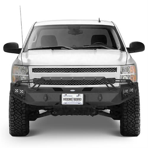 Road Trip Front Bumper w/ LED Spotlights For 2007-2013 Chevy Silverado 1500 2nd Generation - LandShaker
