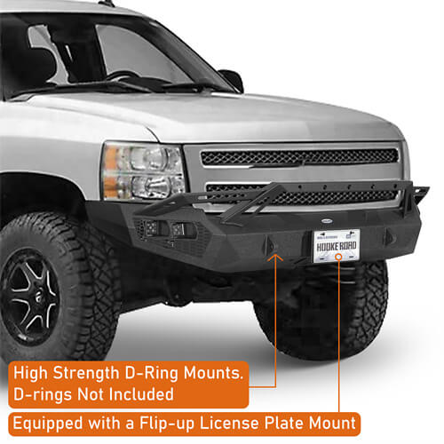 Road Trip Front Bumper w/ LED Spotlights For 2007-2013 Chevy Silverado 1500 2nd Generation - LandShaker