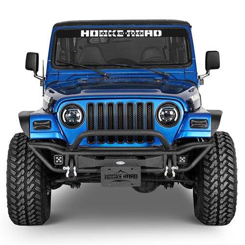 Road Trip Tubular Front Bumper w/ LED Spotlights For 1997-2006 Jeep Wrangler TJ - LandShaker4x4