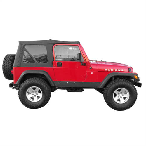 Textured Steel Rock Slider Rock Guard Body Armor Fit(97-06 Jeep Wrangler TJ,Excluding Unlimited LJ)-LandShaker