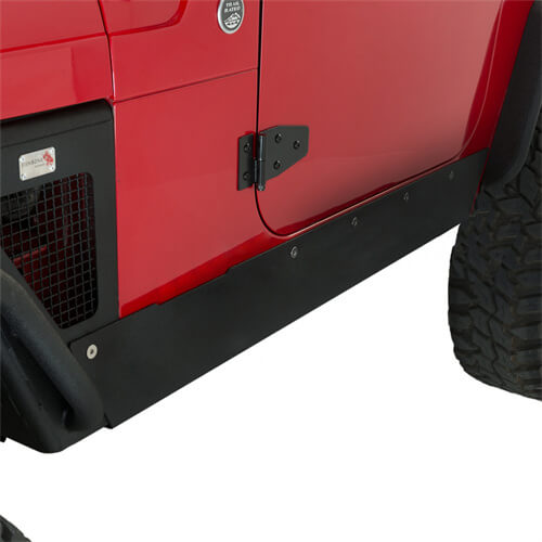 Textured Steel Rock Slider Rock Guard Body Armor Fit(97-06 Jeep Wrangler TJ,Excluding Unlimited LJ)-LandShaker