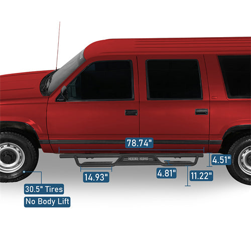 Nerf Side Step Bars For 1992-1999 Chevy Suburban (Excluding K2500 Suburban) - Landshaker4x4
