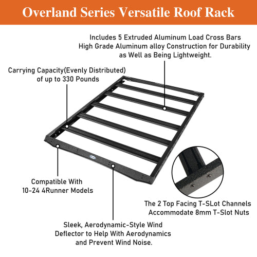 Overland Aluminum Roof Rack (10-24 Toyota 4Runner) - LandShaker