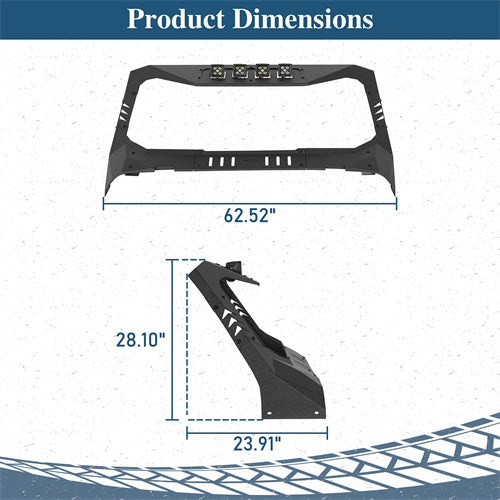 Madmax Windshield Frame Cover Visor/Cowl Combination For 2018-2005 Jeep Wrangler JL / Gladiator JT (Excluding JT Mojave, Wrangler 4xe, Rubicon 392) - Ultralisk4x4