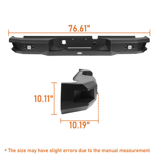 03-05 Ram 2500 Rear Bumper w/ 2×18W LED white floodlights - LandShaker
