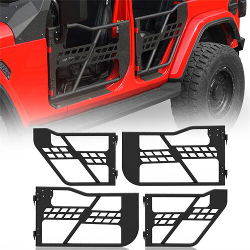 4-Door Side Steps & Tubular Half Doors Combo(20-25 Jeep Gladiator JT)-LandShaker