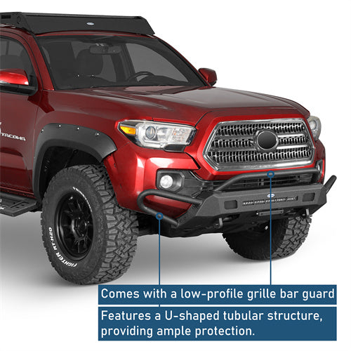 Front Bumper w/ Side Tube Guard For 2016-2023 Toyota Tacoma - Landshaker4x4