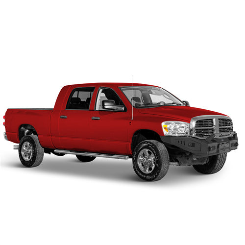 Front Bumper w/ Winch Plate & 4 LED Spotlights For 2006-2009 Ram 2500/3500 - Landshaker4x4