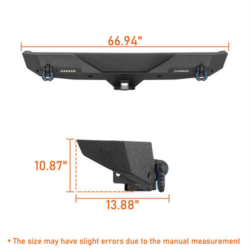 Different Trail Front & Rear Bumper Combo(18-25 Jeep Wrangler JL)-LandShaker