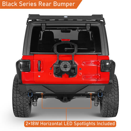 Off-Road Rear Bumper w/ LED spotlights For 2018-2024 Jeep Wrangler JL - LandShaker