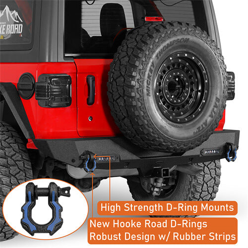 Off-Road Rear Bumper w/ LED spotlights For 2018-2024 Jeep Wrangler JL - LandShaker