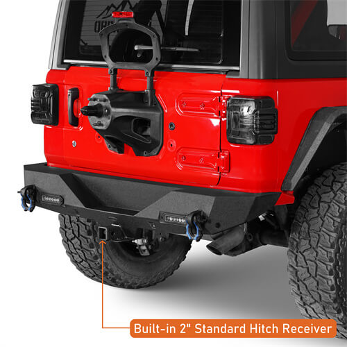 Off-Road Rear Bumper w/ LED spotlights For 2018-2024 Jeep Wrangler JL - LandShaker