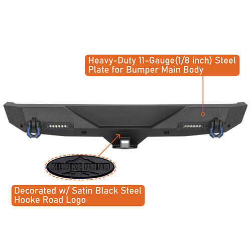 Off-Road Rear Bumper w/ LED spotlights For 2018-2024 Jeep Wrangler JL - LandShaker