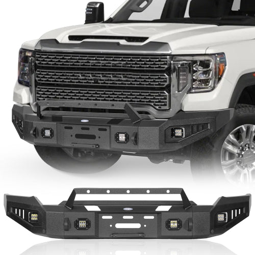 Aftermarkert Full-Width Front Bumper w/ Winch Plate (20-23 GMC Sierra 2500HD/3500HD) - LandShaker