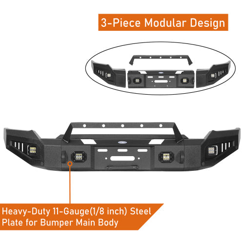 Aftermarkert Full-Width Front Bumper w/ Winch Plate (20-23 GMC Sierra 2500HD/3500HD) - LandShaker