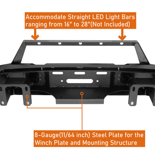Aftermarkert Full-Width Front Bumper w/ Winch Plate (20-23 GMC Sierra 2500HD/3500HD) - LandShaker